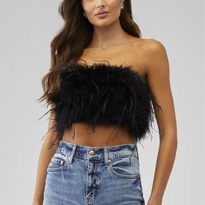 LaMarque Feather Top in Black from Revolve